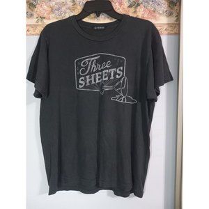 Adv3nture Black Medium Unisex Three Sheets Fun Drinking Casual T-Shirt Top